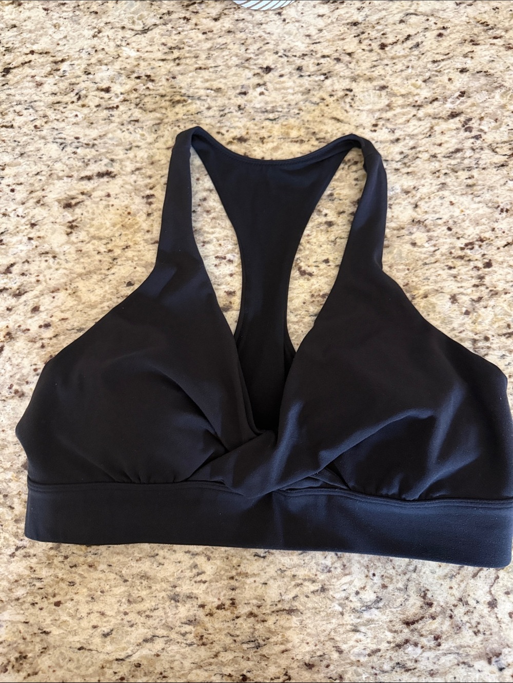 Lululemon Black Sweet Awakenings Bra Wrap w/keyhole Racerback Bralette Sz 10